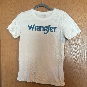 Wrangler Tee in White with Blue Graphic